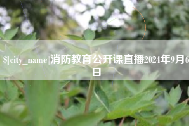 永安消防教育公开课直播2024年9月6日