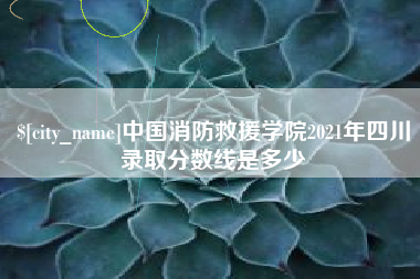 永安中国消防救援学院2021年四川录取分数线是多少