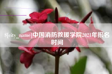 永安中国消防救援学院2021年报名时间