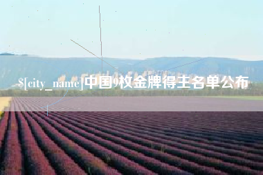 永安中国9枚金牌得主名单公布