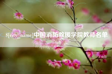 永安中国消防救援学院教师名单