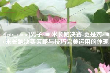 永安男子5000米长跑决赛-更是对5000米长跑决赛策略与技巧完美运用的体现