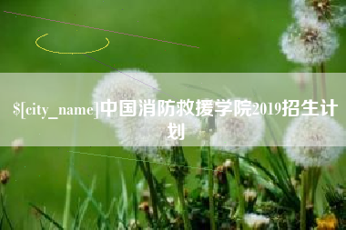 永安中国消防救援学院2019招生计划