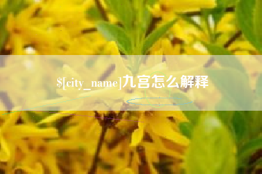 永安九宫怎么解释
