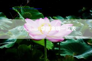 永安中国金牌一览表